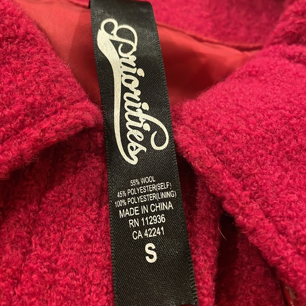 PRIORITIES RASPBERRY WOOL BLEND COAT - Picture 11 of 11